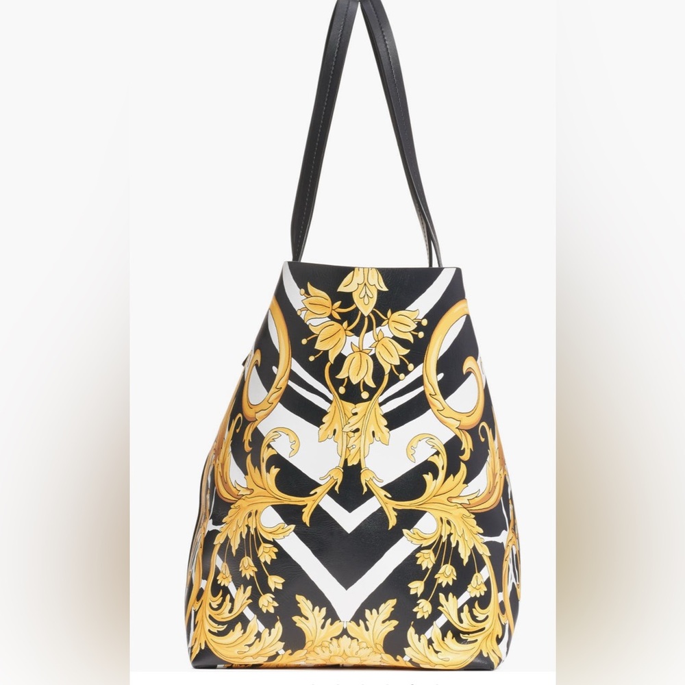 Versace Savage Barocco Print Leather Tote - Picture 5 of 17
